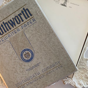 Papel vintage Southworth, papel con membrete para negocios, papel de algodón, papel de trapo, efímera, publicidad, regalo para empresa, compañero de trabajo, jefe, diario basura