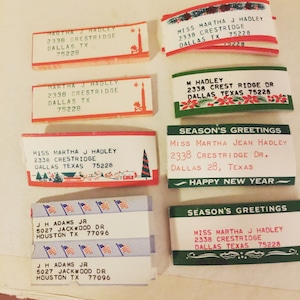 Etiquetas de dirección personal de papel vintage Ephemera Sellos engomados Pegatinas Mudanza Nuevo hogar Regalo Devolución Correo basura Diario Etiqueta Artesanía Promoción Prop