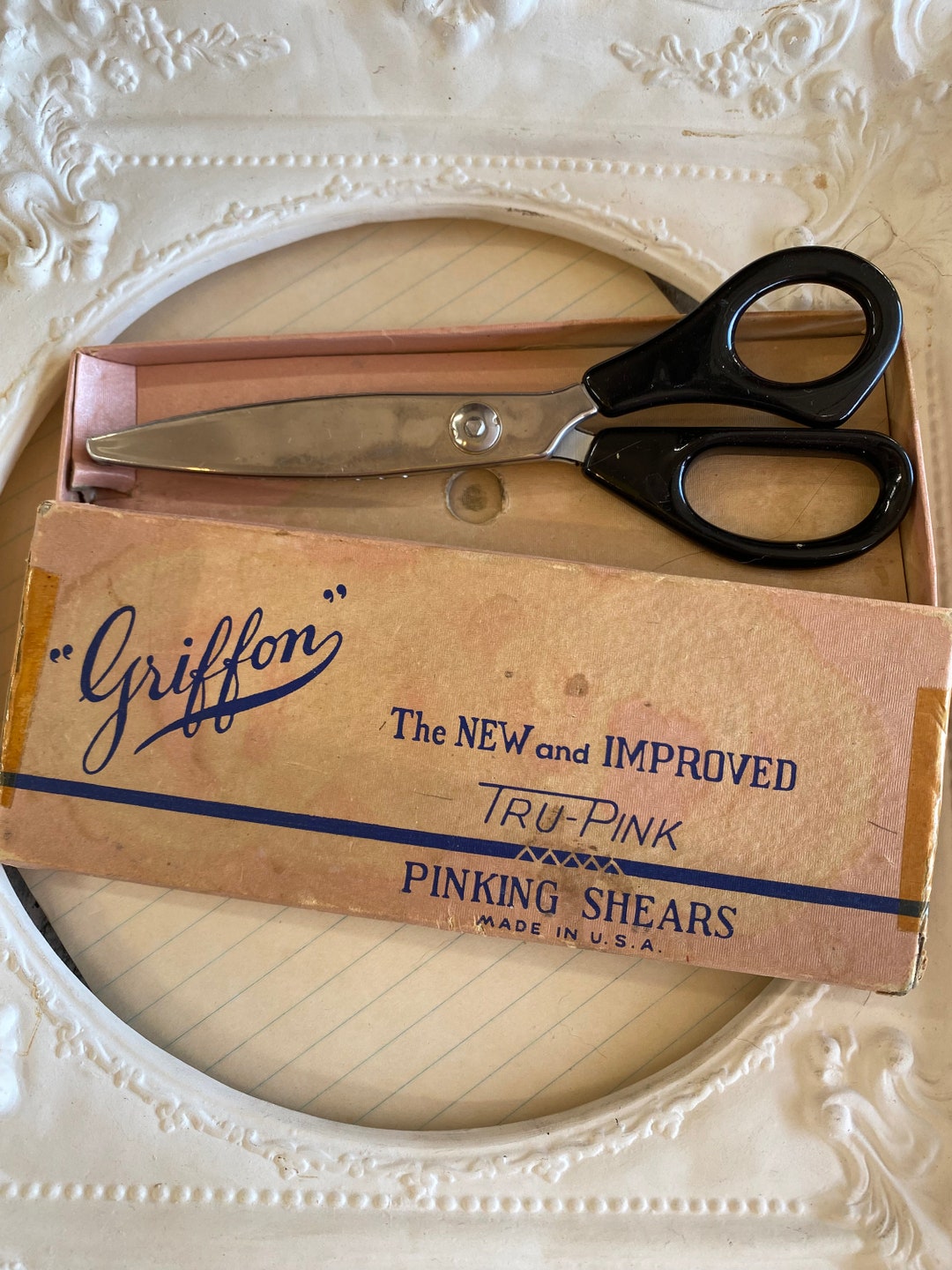 Vintage Pinking Shears by Griffon Scissors Sewing Crafts Tailor