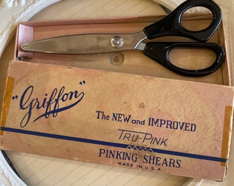 Vintage Pinking Shears by Griffon Scissors Sewing Crafts Tailor Alterations Handmade Gift for Seamstress Hems Seams Frayed Slow Stitching