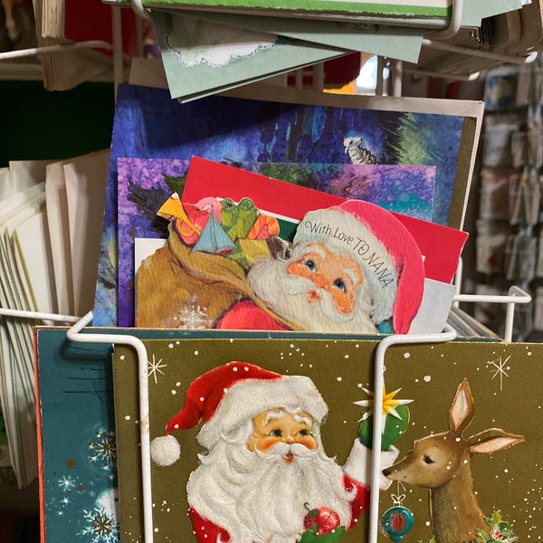 Grab Bag of Ten Random Vintage Christmas Cards for Crafts