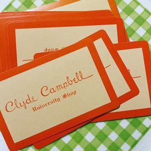 4 carte da gioco vintage da regalo di Clyde Campbell dell'Università del Texas ad Austin, per studenti universitari, ex studenti dei Longhorns, Hook 'Em, effimeri, libreria