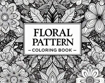 Floral Mandala Coloring Book for Adults | Digital Zen Flower Pages | Relaxing Stress Relief Art | Printable Coloring Book PDF