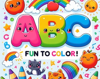 Kleurboek ABC-alfabet voor kinderen | Afdrukbare brieven voor kleuters | Leeractiviteit voor peuters | Educatieve pdf voor thuisonderwijs