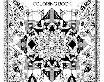 Geometric Mandala Coloring Book for Adults | Relaxing Zen Patterns | Digital Download | Mindful Art Therapy | Printable Coloring Pages