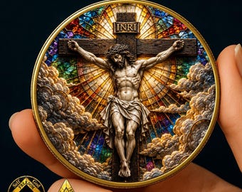 Sobriety Coin, AA Coin, Christian Recovery Challenge Coin, Jesus Serenity Prayer, Personalized AA Medallion, Sobriety Gift