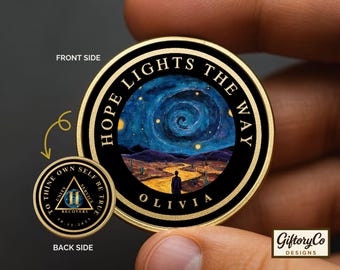 Personalized Sobriety Coin – Custom Recovery Gift, Sober Birthday AA Token 2025