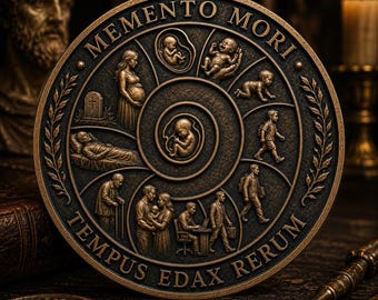 Memento Mori Coin: Stoic Challenge Coin Philosophy Gift Daily Reminder Token for Men