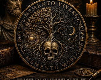 Memento Mori Coin: Stoic Challenge Coin Philosophy Gift Daily Reminder Token for Men