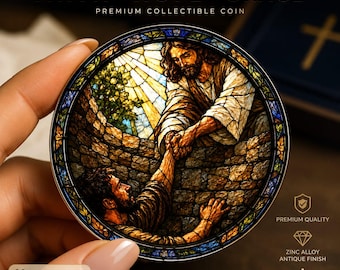 Sobriety Coin, AA Coin, Christian Recovery Challenge Coin, Psalm 40:2 Sobriety Gift, AA Medallion, He Lifted Me Out of the Pit