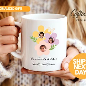 Personalized Grandma&#39;s Garden Mug, Custom Floral Mug Gifts for Grandma with Custom Grandkids&#39; Names for Mother&#39;s Day gift Grandma&#39;s Garden