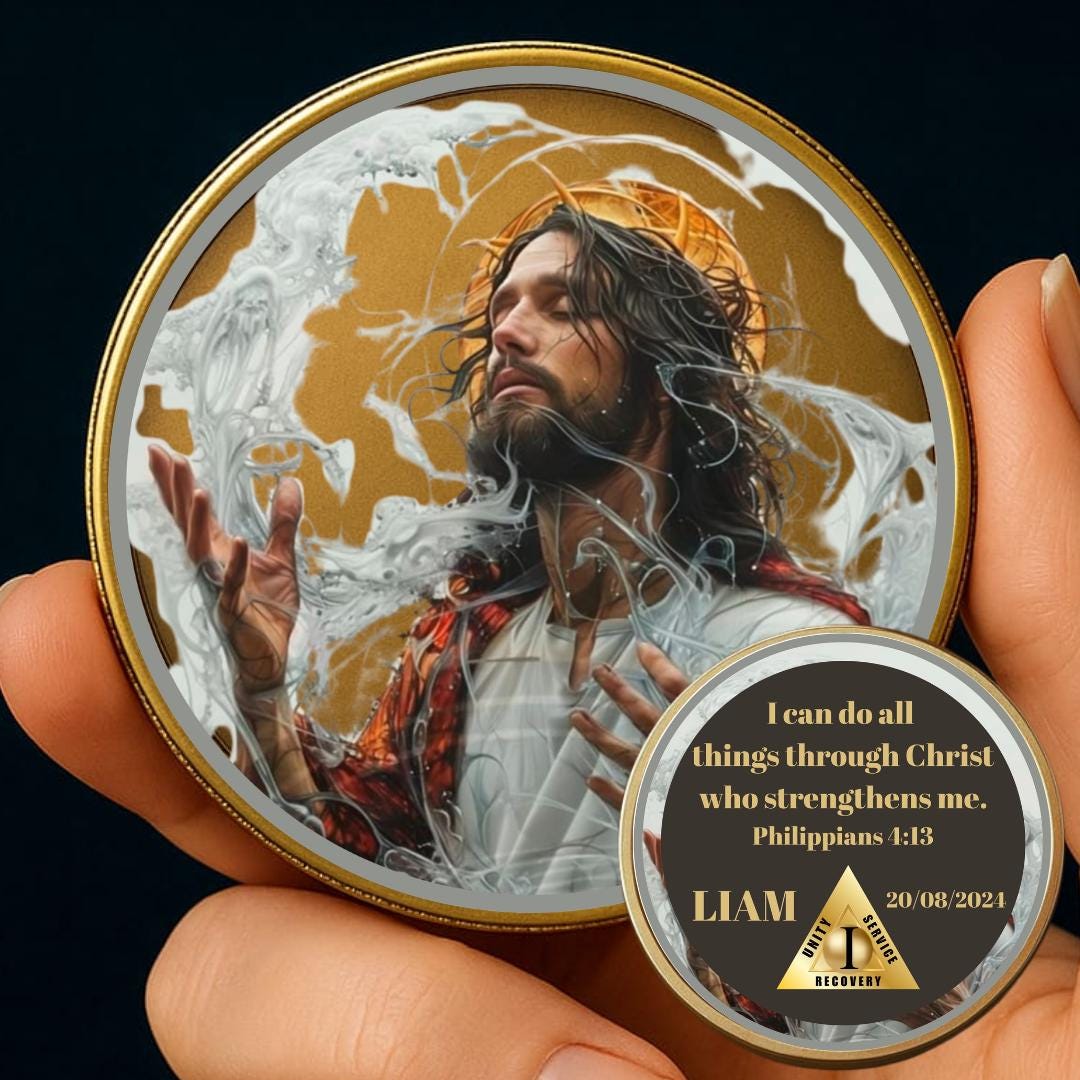 Personalized Sobriety Coin – AA NA Recovery Medallion With Serenity ...