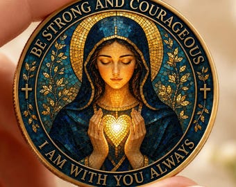 Sobriety Coin, AA Coin, Virgin Mary Christian Recovery Challenge Coin, Serenity Prayer, Personalized AA Medallion, Sobriety Gift