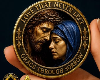 Sobriety Coin, AA Coin, Jesus & Virgin Mary Christian Recovery Challenge Coin, Serenity Prayer, Personalized AA Medallion, Sobriety Gift