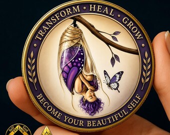 Personalized Sobriety Coin, Lotus Recovery Coin, AA  NA Medallion, Sobriety Anniversary Gift, Custom Name and Sobriety Date