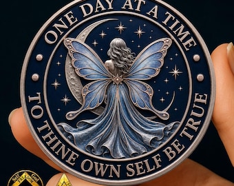Personalized Sobriety Coin, Lotus Recovery Coin, AA  NA Medallion, Sobriety Anniversary Gift, Custom Name and Sobriety Date