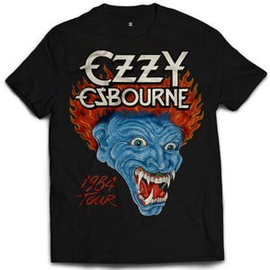 Ozzy Osbourne T-Shirt — 1984 Tour Werewolf Flame Head Graphic Rock Tee