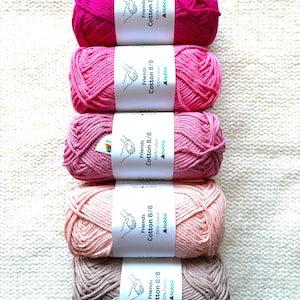 5 balls x 50g Hobbii Friends Cotton Yarn 8/8 100% Cotton