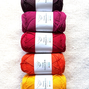 5 balls x 50g Hobbii Friends Cotton Yarn 8/4 100% Cotton