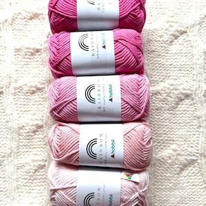 5 balls x 50g Hobbii Rainbow Cotton Yarn 8/8 100% Cotton