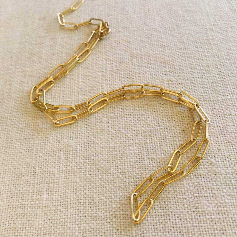 Large Gold Paperclip Chain Necklace Gold Filled Paperclip Etsy