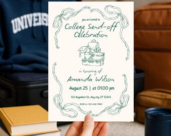 College Send Off Invitation: Editable Template, Graduation Party (Digital Download)