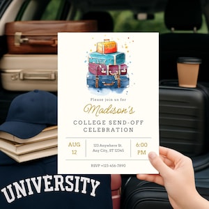 College Send-Off Invitation: Editable Farewell Party Invite, Instant Download