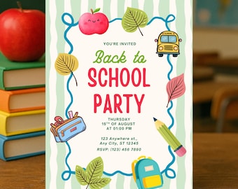 Back to School Invitation Template: Editable Meet the Teacher Invite (Digital Download 5x7" PDF )