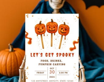 Spooky Pumpkin Halloween Party Invitation: Editable Template (Canva Template)