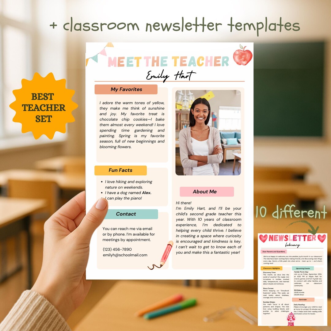Editable Teacher Newsletter Template: Meet the Teacher, Classroom ...