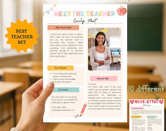 Editable Teacher Newsletter Template: Meet the Teacher, Classroom Communication (Digital Download)
