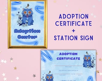 K-Pop Adoption Certificate & Sign Set: Demon Hunter Birthday Party, Derpy Tiger (Digital Download)