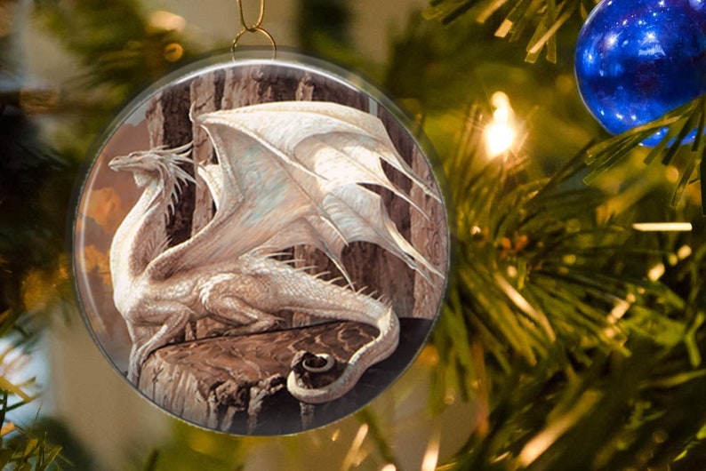 Dragon Christmas Ornament 2.25 FLAT METAL Unbreakable Etsy