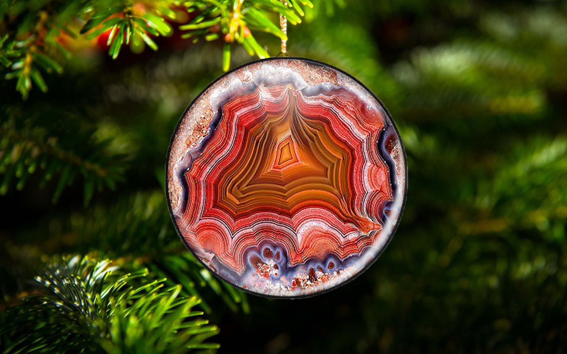 Christmas Ornament SET of 3 Geodes Crystals Rock Hound Geology Etsy