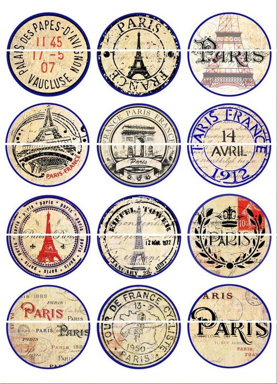 Paris Postmarks Magnets Paris Postmarks Pins Vintage | Etsy