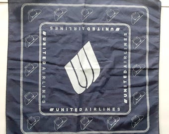 Vintage United Airlines promotional bandana circa 1999