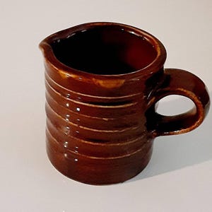 Vintage Hall 2644 ring-ware creamer, rich brown finish, heirloom home life gift