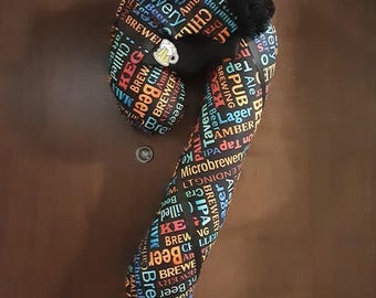 Beer themed large fabric wall / door hanger, game room bar decor, handcrafted housewarming gift