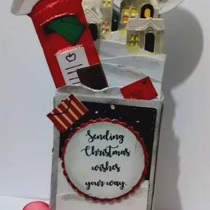 Carte postale de Noël pop-up 3D faite main