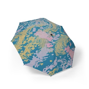 Chic Japanese Ukiyo-e style floral umbrella, stylish folding umbrella perfect for travel, gifts, outdoor events and fashion accessories