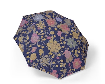 Chic Japanese Ukiyo-e style floral umbrella, stylish folding umbrella perfect for travel, gifts, outdoor events and fashion accessories