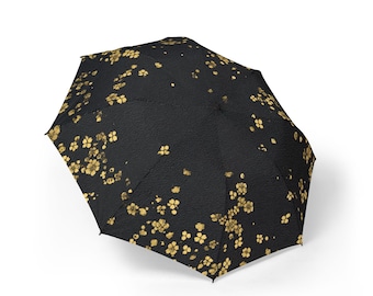 Chic Japanese Ukiyo-e style floral umbrella, stylish folding umbrella perfect for travel, gifts, outdoor events and fashion accessories