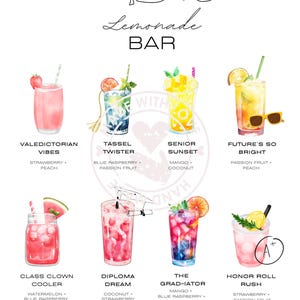 Abschlussfeier Limonade Bar Menü