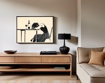TIRED DAY wall ART, Tired Feminist, Funny Motivational Art Poster, Female Empowerment, Activism Quote Artwork, Fight Patriarchy, Relax Chill