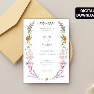 Carte de mariage personnalisable (imprimable)