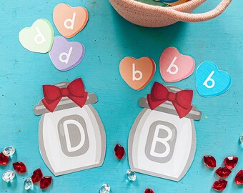 Valentine's B and D Learning Sort Activity