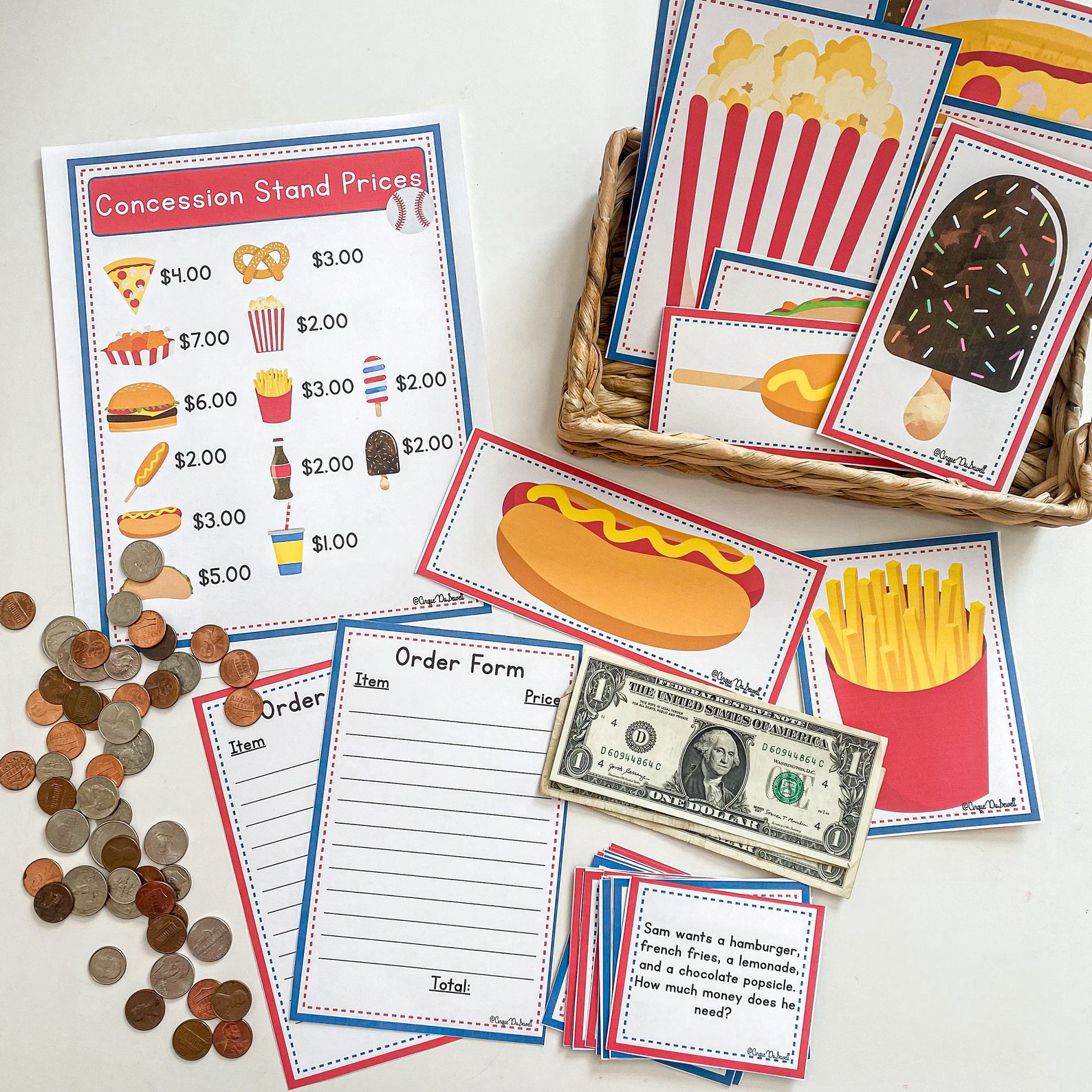 Concession Stand Money Practice Etsy