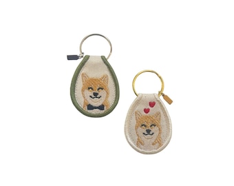 Porte-clés écusson pour chien Shiba Inu