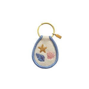 Embroidered Seashells Patch Keychain