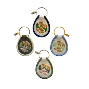 Embroidered Flower Patch Keychain